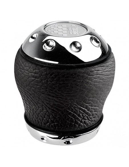 POMELLO CAMBIO PER RETROMARCIA A SIRINGA IN PELLE E ALLUMINIO