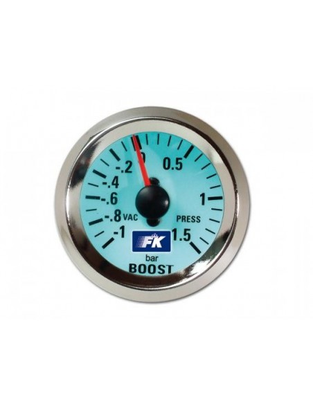 MANOMETRO PRESSIONE TURBO SFONDO BIANCO ILLUMINAZIONE BLU PLASMA