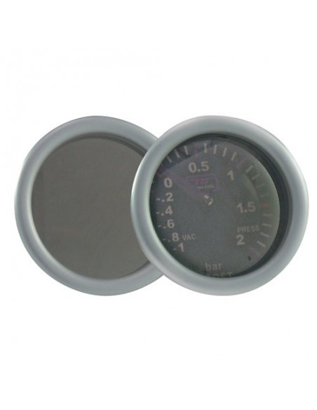 MANOMETRO PRESSIONE TURBO SFONDO NERO ILLUMINAZIONE BIANCA