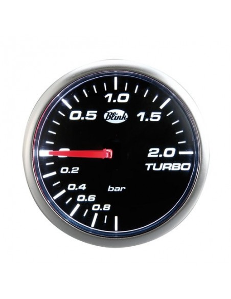 MANOMETRO PRESSIONE TURBO 60mm SFONDO NERO ILLUMINAZIONE BIANCA