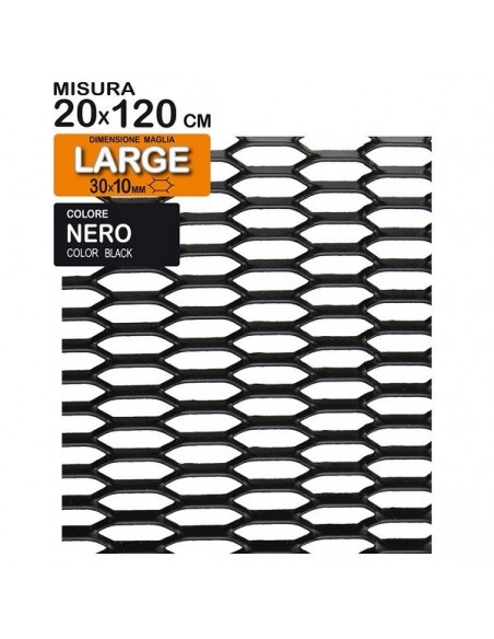 GRIGLIA SPORTIVA 120x20cm ALLUMINIO NERA LARGE