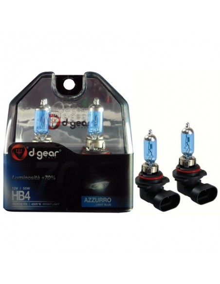 COPPIA LAMPADINE EFFETTO XENON HB4 +70% 4500K HYPER BLUE