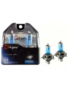 COPPIA LAMPADINE EFFETTO XENON H4 +70% 4500K HYPER BLUE