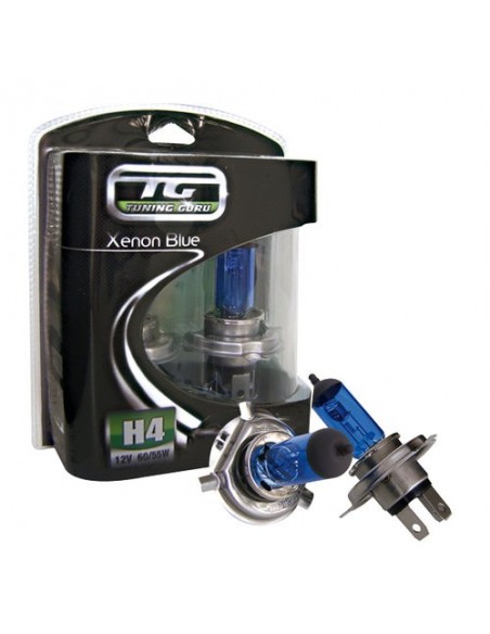 COPPIA LAMPADINE EFFETTO XENON H4 BLUE TUNING GURU