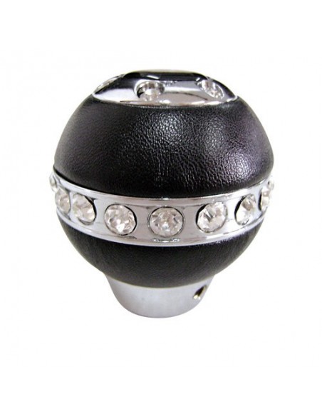 POMELLO CAMBIO PER RETROMARCIA CLASSICA PELLE NERA/DIAMANTATO