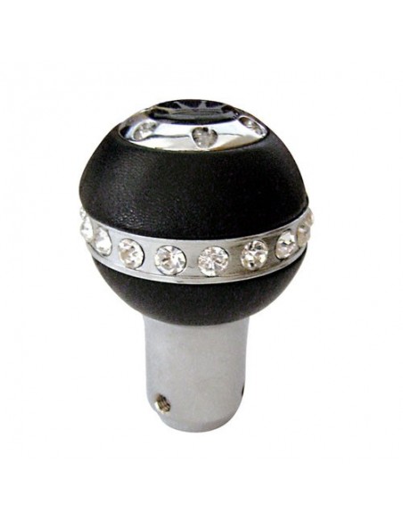 POMELLO CAMBIO PER RETROMARCIA CLASSICA PELLE NERA/DIAMANTATO