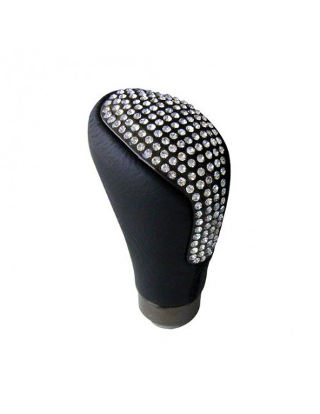 POMELLO CAMBIO PER RETROMARCIA CLASSICA PELLE NERA/DIAMANTATO