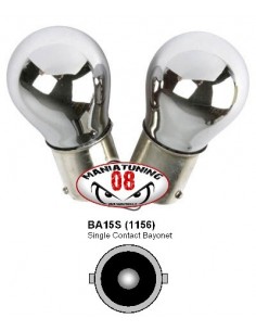 COPPIA LAMPADINE STOP CROMATE ROSSO BA15S 5 WATT