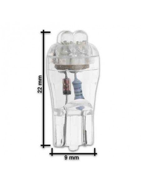 COPPIA LAMPADINE LUCE POSIZIONE BIANCO 4 LED W5W T10