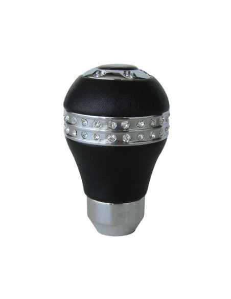 POMELLO CAMBIO PER RETROMARCIA CLASSICA PELLE NERA/CROMATO