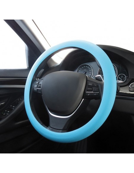 COPRIVOLANTE UNIVERSALE AUTO BLU IN SILICONE 32-38cm