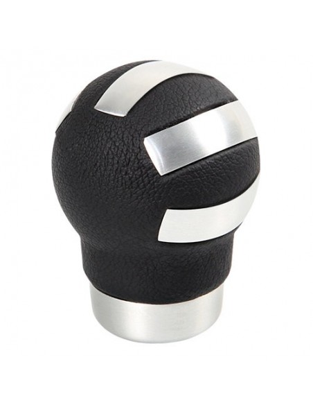 POMELLO CAMBIO PER RETROMARCIA CLASSICA PELLE NERA/ALLUMINIO