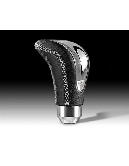 POMELLO CAMBIO PER RETROMARCIA CLASSICA MOMO IN PELLE NERA/CROMO