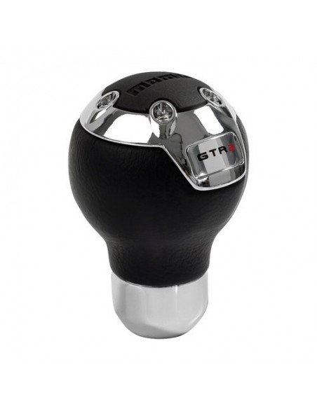 POMELLO CAMBIO PER RETROMARCIA CLASSICA MOMO IN PELLE NERA/CROMO