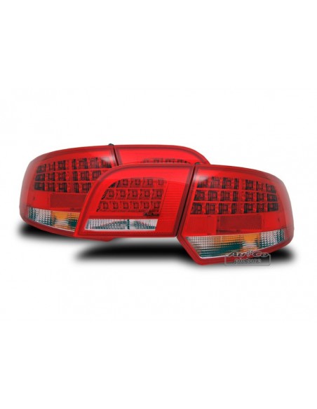 FARI POSTERIORI A LED ROSSI/CROMATI AUDI A3 SPORTBACK 2004-2008