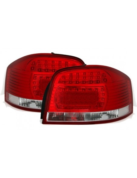 FARI POSTERIORI A LED ROSSI/CROMATO AUDI A3 (8P) dal 2003-2008