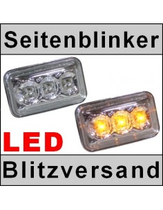 FRECCE LATERALI LED CROMO AUDI 80 90 100 200 dal 1972 al...