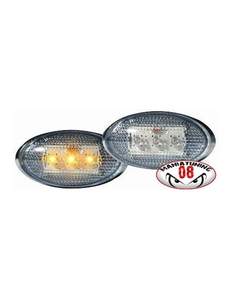 FRECCE LATERALI LED CROMO PEUGEOT 206 + 206CC + PLUS 1998 A OGGI