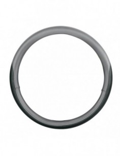 COPRIVOLANTE UNIVERSALE AUTO IN SIMILPELLE GRIGIO/NERO