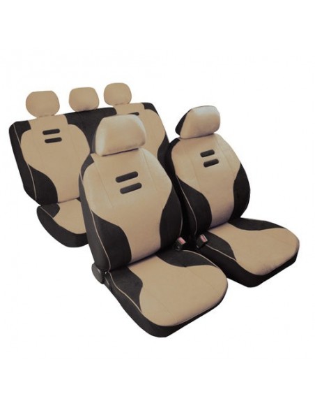 SET COPRISEDILI UNIVERSALI NERO/BEIGE "KYNOX" IN COTONE