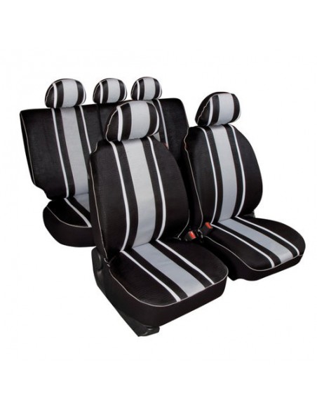 SET COPRISEDILI UNIVERSALI CROCO NERO/GRIGIO ANTERIORE E POSTERI