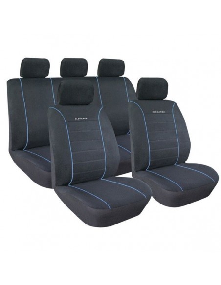 SET COPRISEDILI UNIVERSALI NERO/BLU "ELEGANCE" IN VELLUTO