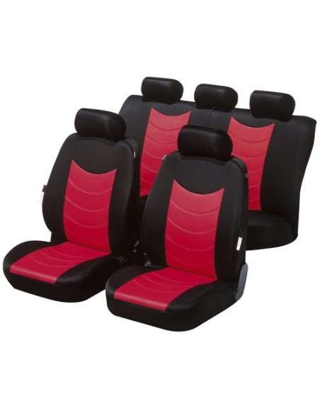 SET COPRISEDILI UNIVERSALI POLIESTERE FELICIA ROSSO ANTERIORE E