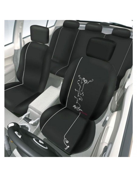 SET COPRISEDILI UNIVERSALI BIANCO/NERO "LADIES" IN POLIESTERE