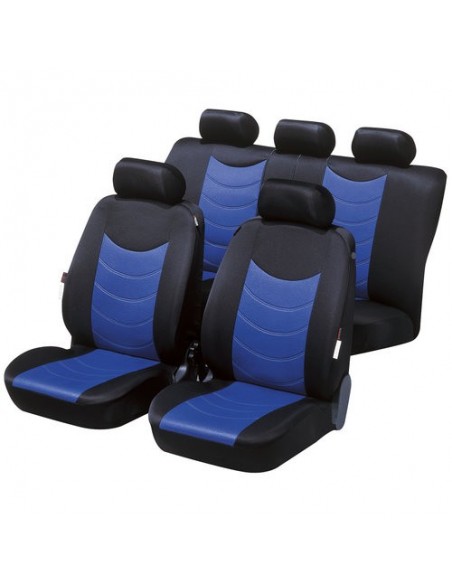 SET COPRISEDILI UNIVERSALI POLIESTERE FELICIA BLU ANTERIORE E PO