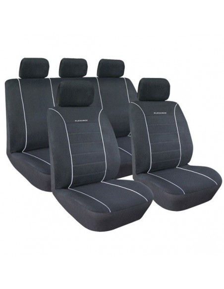 SET COPRISEDILI UNIVERSALI NERO/GRIGIO "ELEGANCE" IN VELLUTO