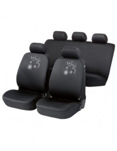 SET COPRISEDILI UNIVERSALI NERO/VIOLA "LADY" IN POLIESTERE