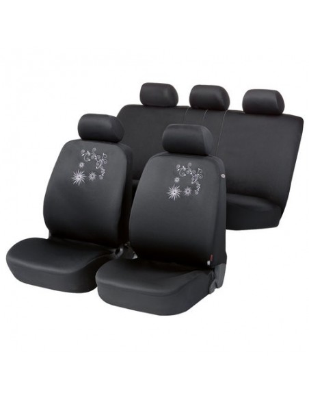 SET COPRISEDILI UNIVERSALI NERO/VIOLA "LADY" IN POLIESTERE