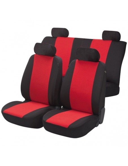 SET COPRISEDILI UNIVERSALI ROSSO/NERO IN POLIESTERE