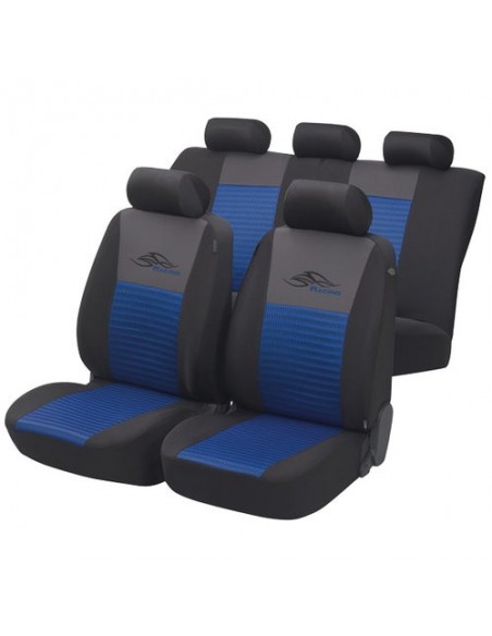 SET COPRISEDILI UNIVERSALI POLIESTERE RACING BLU ANTERIORE E POS