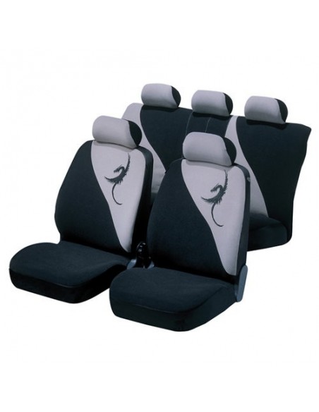 SET COPRISEDILI UNIVERSALI POLIESTERE LOTUS GRIGIO ANTERIORE E P