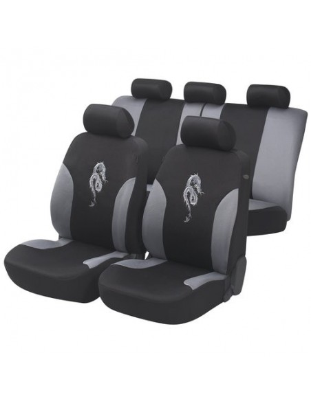 SET COPRISEDILI UNIVERSALI POLIESTERE DRAGON GRIGIO ANTERIORE E