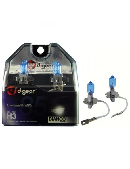 COPPIA LAMPADINE EFFETTO XENON H3 +85% 4600K EXTREME WHITE