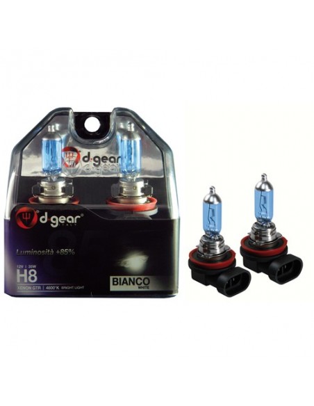 COPPIA LAMPADINE EFFETTO XENON H8 +85% 4600K EXTREME WHITE