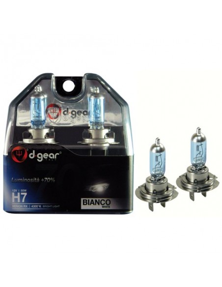 COPPIA LAMPADINE EFFETTO XENON H7 +70% 4300K HYPER WHITE
