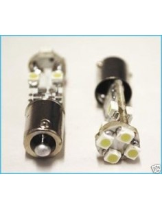 COPPIA LAMPADINE LUCI POSIZIONE 8 LED BIANCHI BA9S H6 CANBUS