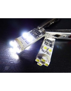 COPPIA LAMPADINE PER LUCI POSIZIONE 8 LED BIANCHI T10 W5W...