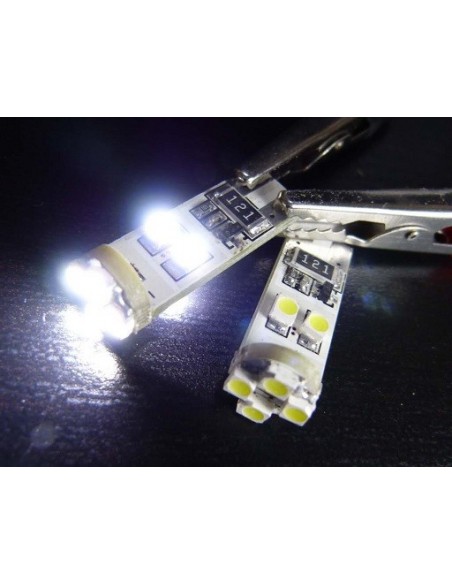 COPPIA LAMPADINE PER LUCI POSIZIONE 8 LED BIANCHI T10 W5W CANBUS