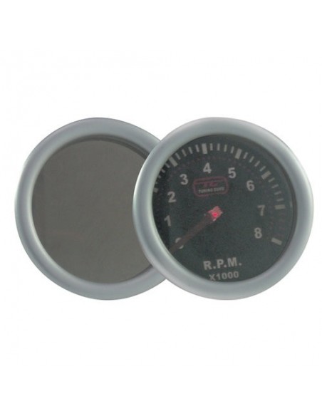 MANOMETRO CONTAGIRI SPECCHIO SFONDO NERO ILLUMINAZIONE BIANCA