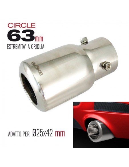 TERMINALE SCARICO CROMATO IN ACCIAIO INOX 25-42mm