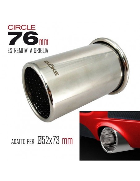 TERMINALE SCARICO CROMATO IN ACCIAIO INOX 52-73mm