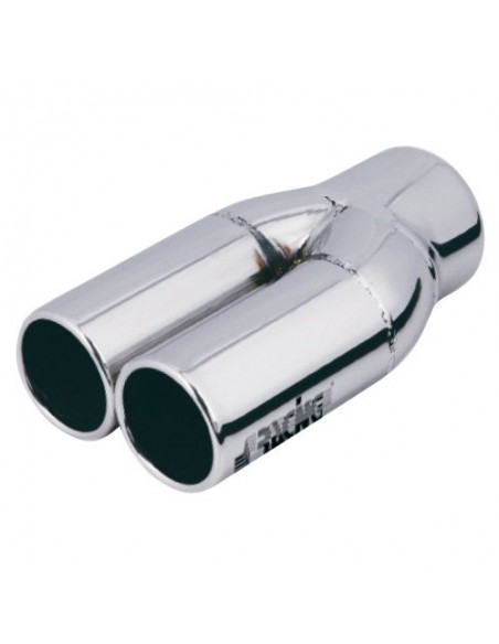 TERMINALE SCARICO CROMATO IN ACCIAIO 63mm DOPPIO TONDO