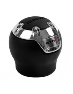 POMELLO CAMBIO PER RETROMARCIA A SIRINGA IN PELLE E CROMO