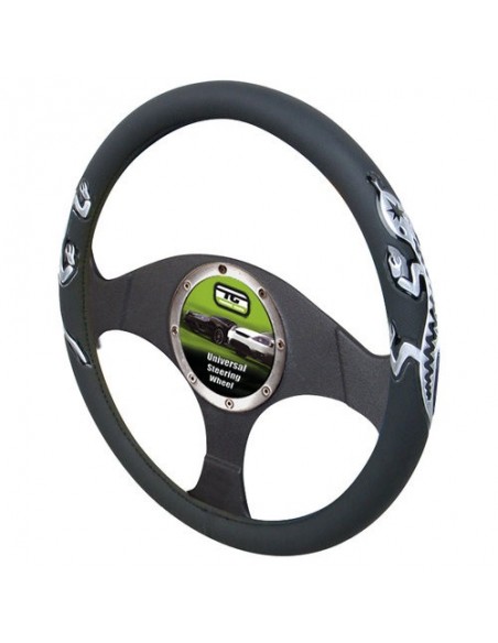 COPRIVOLANTE UNIVERSALE AUTO GEKO CROMATO/NERO