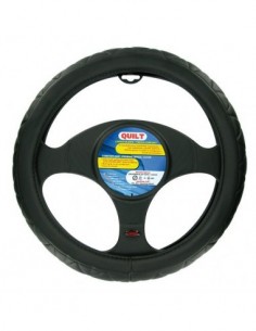 COPRIVOLANTE UNIVERSALE AUTO IN SIMILPELLE NERO 35/37cm