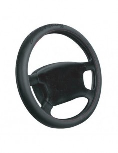 COPRIVOLANTE UNIVERSALE AUTO IN ECOPELLE RED SEAM NERO...